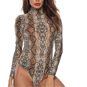 Vera and Lucy snake print highneck bodysuit medium